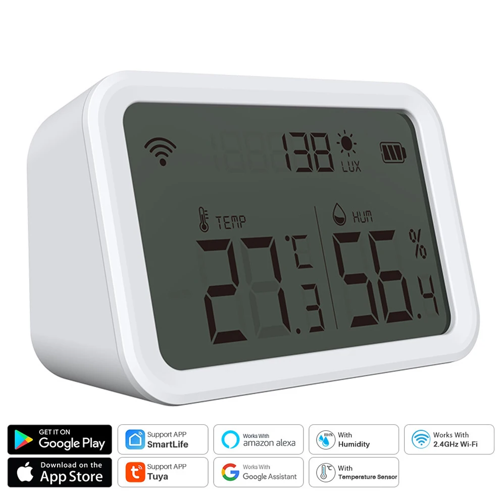 

Wireless Room Temperature Gauge Humidity Monitor with Notification Alert Mini Hygrometer Indoor Thermometer 2.4G Humidity Sensor