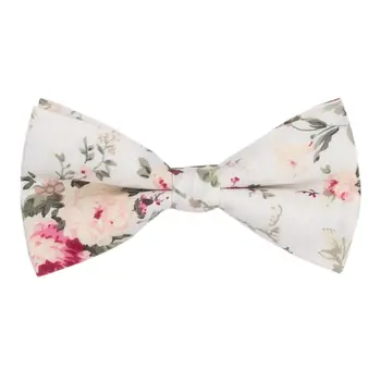

Men's bow tie (cotton, beige, figure) 50286