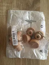 Wooden Cabinet Wardrobe-Knobs Drawer-Handle Furniture Hardware Round Natural for 8/12pcs