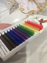 Kimcci 6 Arco Iris Color de la mezcla de pestaña de visón Extensión Profesional de pestañas falsas individuales de caramelo, Maquiagem cilios