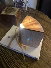Table-Lamp Desk Led-Book Night-Light Wooden Magnetic Home-Decoration Foldable Creative