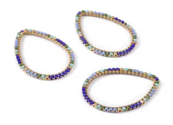 

Beaded Drop Charms - Japanese Miyuki seed beads - Handmade Miyuki Beaded Pendant - 2Pcs/Lot - 34.6x24.49x1.28mm - TH1005