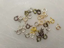 30 unids/lote de cierre de anillo de resorte dorado con anillo de salto abierto, cierre de joyería para cadena, collar, pulsera, conectores, fabricación de joyas