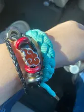 HEYu-pulsera trenzada de cuero con personaje de dibujos animados, brazalete de aleación, joyería para disfraz