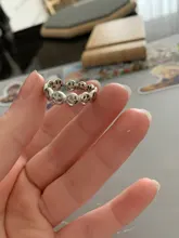 Anillos abiertos con cara feliz sonriente para mujer, anillos abiertos ajustables apilables de enlace, joyería trenzada, Color plateado antiguo Punk, A835