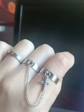 Anillo de Cruz de Hip Hop Retro Punk para hombre y mujer, cadena ajustable de dos eslabones, joyería gótica, 2021