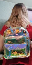 PVC transparente claro las mujeres mochila bolso Ita Harajuku bolso de escuela para chicas adolescentes mochila Kawaii mochila holográfica mochila