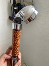 Shower-Head Temperature-Control Pressurized Water-Saving Handheld Anion Big LED Colorful