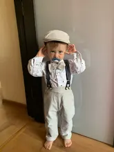 Trajes de bebé, ropa de niño recién nacido chaleco + mameluco + sombrero ropa Formal traje pajarita del partido los niños cumpleaños vestido nuevo nacido 0- 24 M