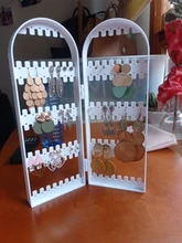 120/180/240/360 agujeros de plástico claro pendientes estante plegable pendiente de la pantalla de pantalla titular caja de almacenamiento