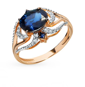 

Gold ring with sapphires and diamonds sunlight sample 585
