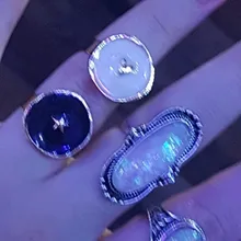 De moda de aleación de gota de aceite de amor Luna rayo anillos redondos dedo mujer anillos de joyería de mujer de boda regalos para fiesta
