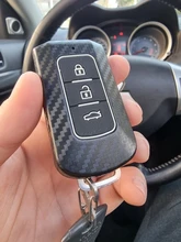 Funda de fibra de carbono para llave de coche, cubierta para MITSUBISHI OUTLANDER 3 Lancer 10 L200 ASX Colt Pajero sport ECLIPSE CROSS con llavero