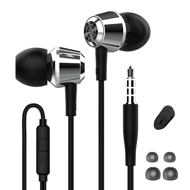 HAPPYAUDIO W1 Stereo Headphones with Microphone HD Noise Reduction Wired Earbuds Bass Sport Earphones Gaming Headset 3.5mm Jack 1