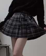 Minifaldas Harajuku de estilo coreano para mujer, faldas Kawaii a la moda, de cintura alta, falda escocesa plisada