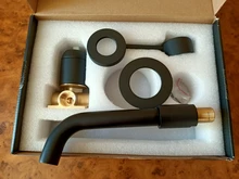 Sink Basin Tap Faucet Bath-Mixer Wall-Mount Rose-Gold-Set Brass Single-Handle Matt Black