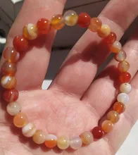 JHNBY-RAYA ROJA de perlas de cornalina para mujer, 6/8/10/12MM, pulsera de piedra Natural trenzada/cuerda elástica, joyería para hombre