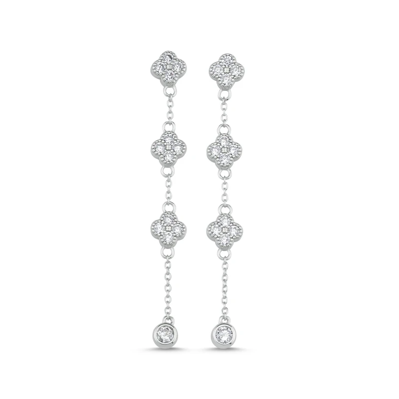 

Silver 925 Sterling Zircon Cubic Zirconia Dangle Earrings
