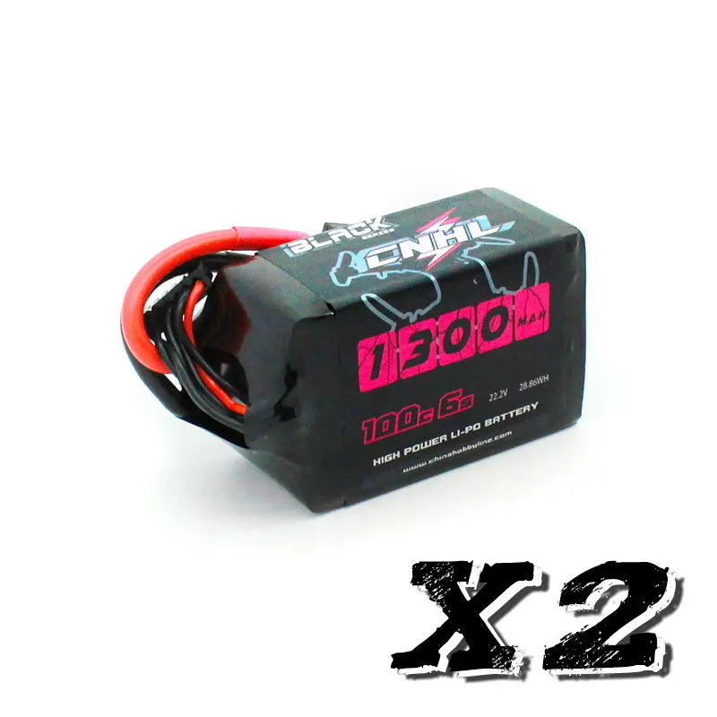 

2UNITS CNHL Black Series 1300mAh 6S 22.2V 100C Lipo Battery Pack lipo with XT60 Plug for RC Truck Airplane FPV
