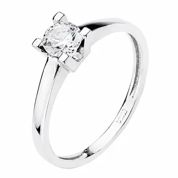 

Solitaire 18k white gold cubic zirconia 5mm. [AA2291]