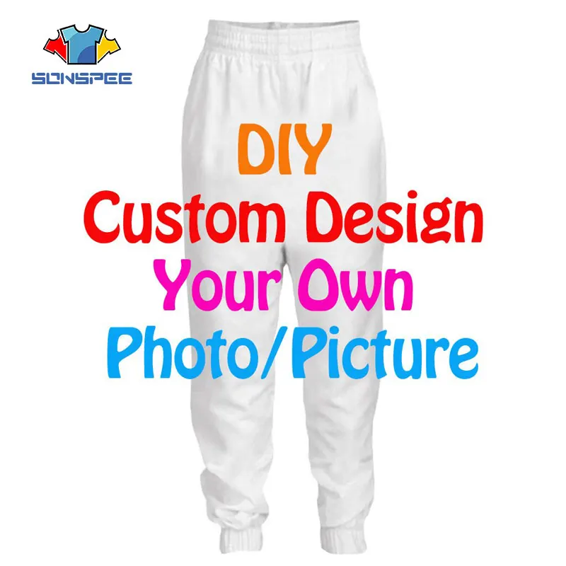 

SONSPEE Your OWN Design LOGO Text Picture Custom Sweatpants Unisex DIY Anime Print Harajuku Hip Hop Fitness Joggers Loose Pants