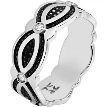 

Esthete ring with cubic zirconia and silver enamel