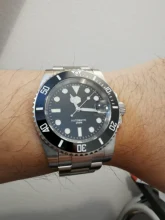 San Martin -Reloj de cuarzo con cristal de zafiro, pulsera de reloj mecánico, automático, con esfera de cerámica y con fecha