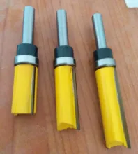 Broca perfiladora de corte al ras de vástago, broca de corte de 8mm, enrutador, broca de patrón, rodamiento inferior superior, plantilla de cuchilla de 5/8 , Fresa de madera, carpintero, 1-3 uds.