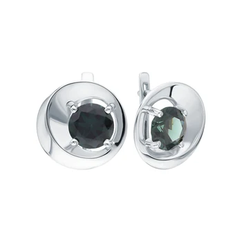 

Silver earrings with tourmaline imitation sunlight sample 925