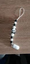 Chupete de silicona para morder de bebé, juguete para masticar bebé, Clip anticadena, entrenamiento, coche de Panda, chupete con cuentas, 1 Uds.