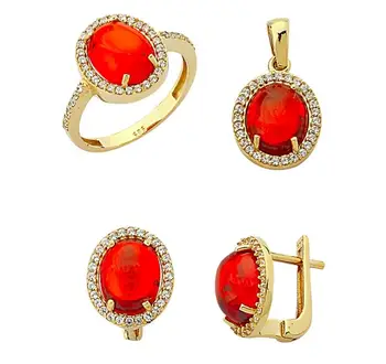 

Red Cubic Zirconia Gold Suit 01-550-TTR004