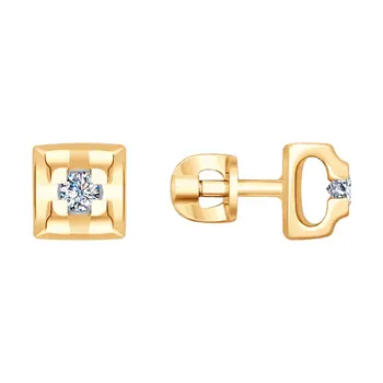 

Sokolov gold drop earrings with stones with diamonds, fashion jewelry, 585, women's male, long earrings