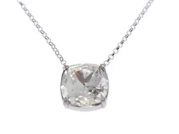 

Silver choker with clear crystal square center