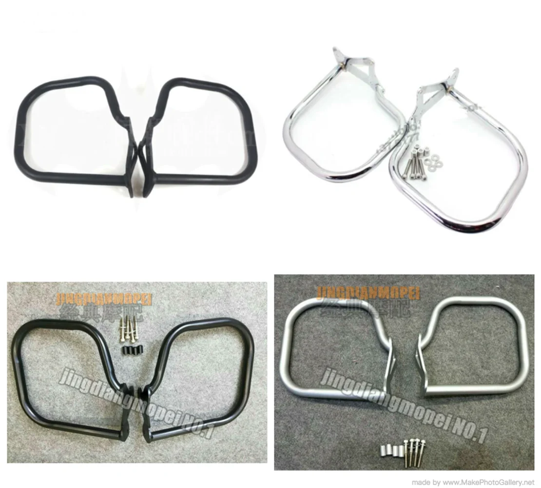 Rear Saddlebag Frame Protector Bars for BMW K1600GT K1600GTL 2011- Black / Silver