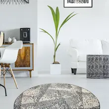 Коврики для гостиной-ковры для гостиной-Декор для комнаты-серый ковер-Декор для гостиной | Cosmic Djt диаметр 100 см