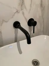 Sink Basin Tap Faucet Bath-Mixer Wall-Mount Rose-Gold-Set Brass Single-Handle Matt Black