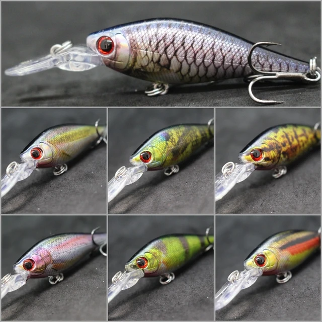 wLure Fishing Lures Lifelike Colors Crankbait Casting Lure with