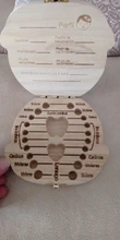 Caja de dientes de madera para bebé, organizador para guardar dientes de leche, Umbilica, regalo, España e inglés