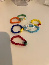 AOMU 2020 Bobemia anillos verano colorido anillo de cuentas para las mujeres los niños joyas BOHO Beach moda anillos ajustable