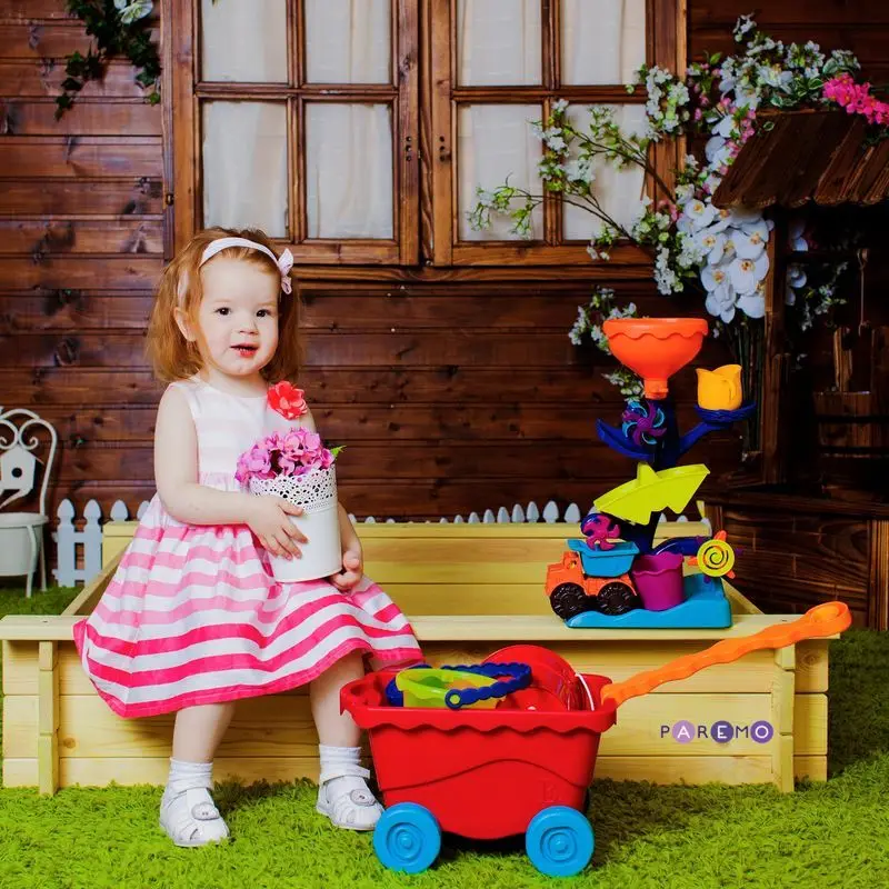 Деревянная песочница "Алладин" (2 лавки пропитка подложка) | Игрушки и хобби