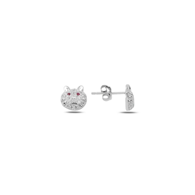 KUTAYDAN Циркон кошка серьги 925 пробы серебро