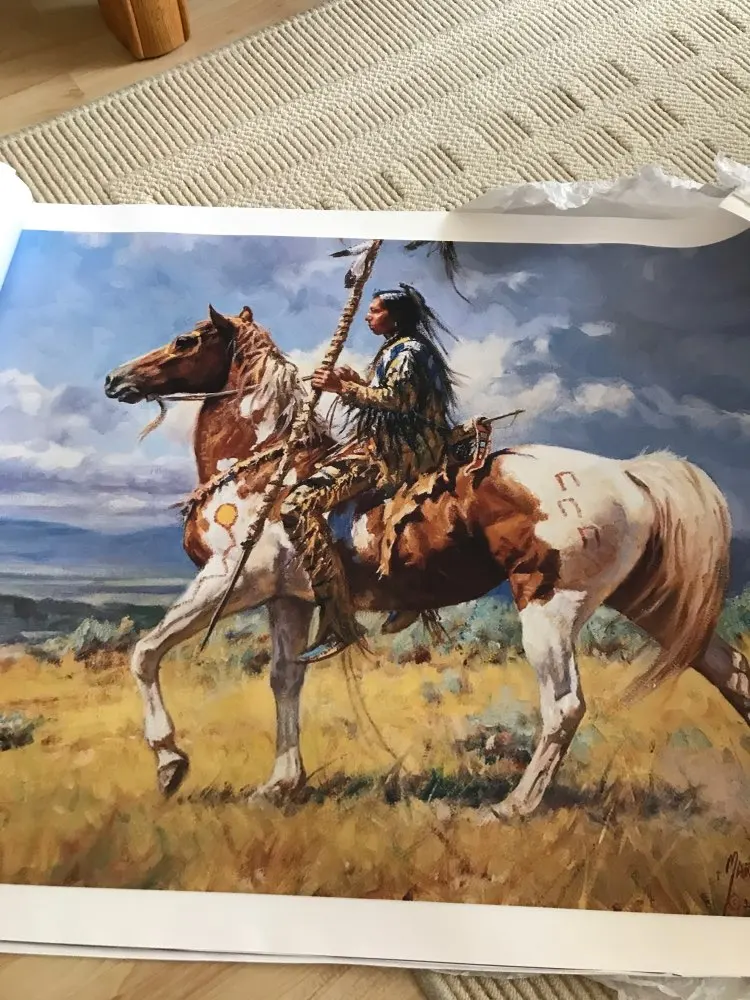 WCLGDJ Native Indian Horse Figure Abstrakte /Ölgem/älde auf Leinwand Cuadros Poster und Drucke Wandkunst Bild f/ür Wohnzimmer 50x70cm Rahmenlos