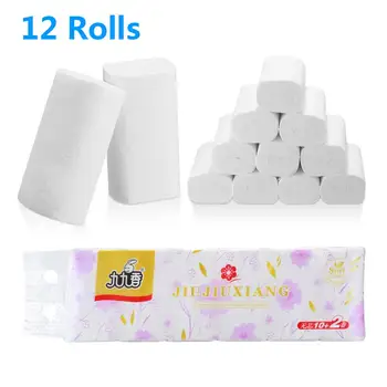 

12 Rolls/Lot Fast Shipping Toilet Roll Paper Home Bath 4-layers Toilet Paper Tissue Roll Household Paper