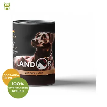 

Landor консервы для собак 400 г., Индейка и утка, 400 гр.