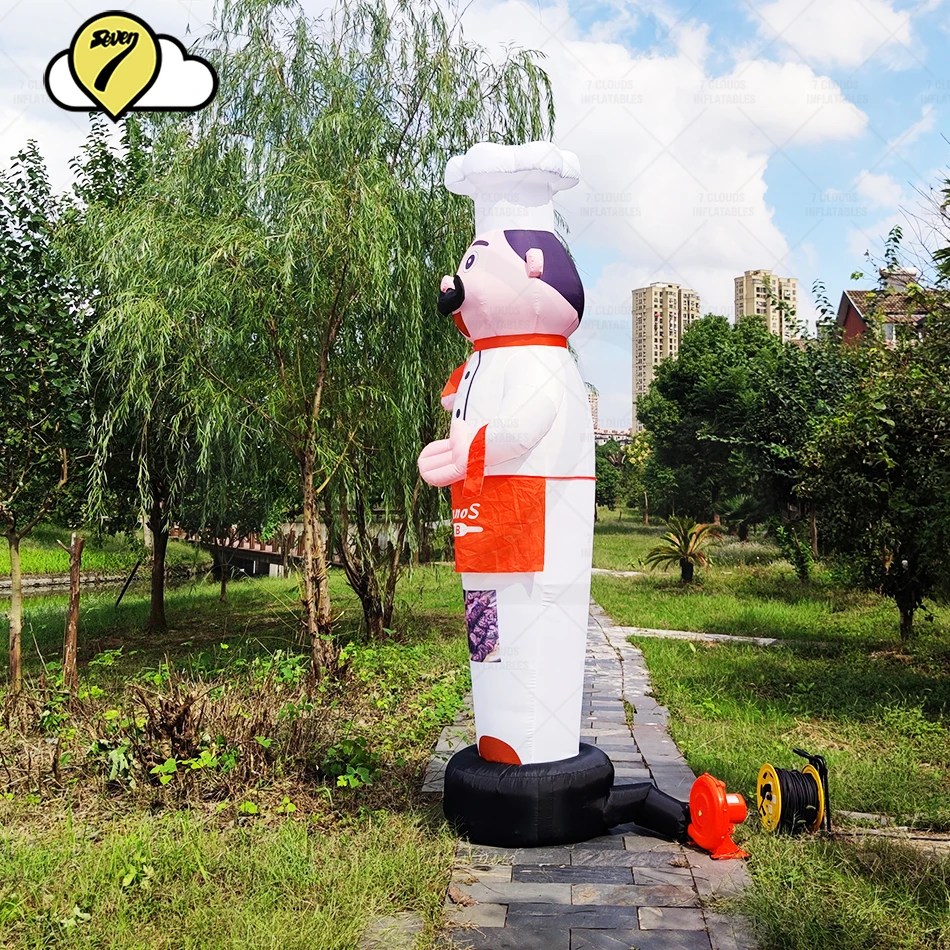 Restaurant Advertising Inflatables Cooking Chef Man Mascot Costume Kitchener Welcome Balloons Air Dancer Sky Tubeman With Blower 4