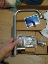 Leeme-grifo de acero inoxidable con un solo Mango para la cocina, rociador de un solo orificio, cepillado, L74998A-4 3