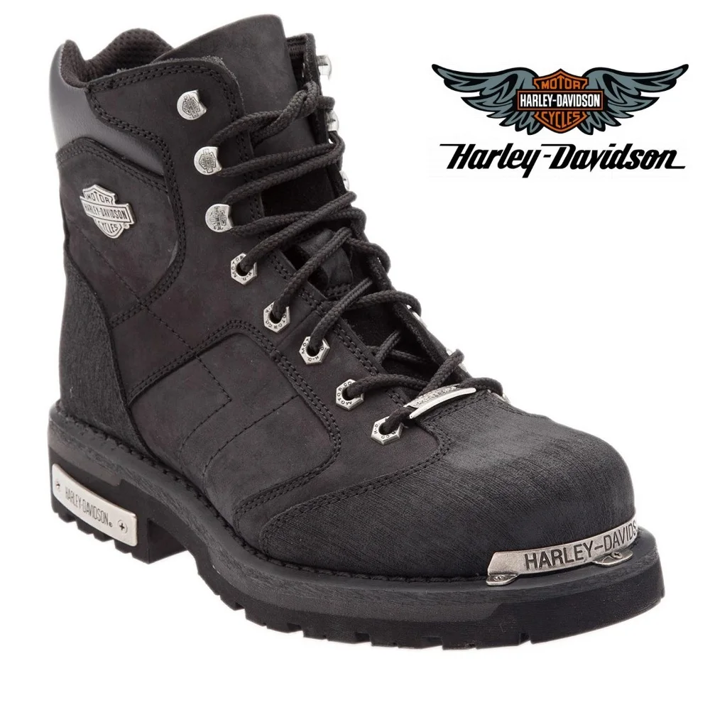 Harley Davidson-Botas Militares De Cuero Genuino Para Hombre, Zapatos Militares De Suela Gruesa, A Prueba De Agua, Para Invierno