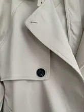 DEAT-gabardina elegante con cuello levantado y cinturón para mujer, abrigo a la moda, color Beige, liso, TU159, otoño, 2021