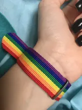 Ins-Pulseras tejidas con arcoíris para hombres y mujeres, pulseras LGBT para homosexuales, bisexuales, tejidas, trenzadas, orgullo, joyería de amistad