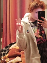 Sudadera de gran tamaño con cremallera para mujer, ropa de calle holgada de manga larga, chaqueta de estilo coreano, tops con cremallera para mujer, Sudadera con capucha negra 2020